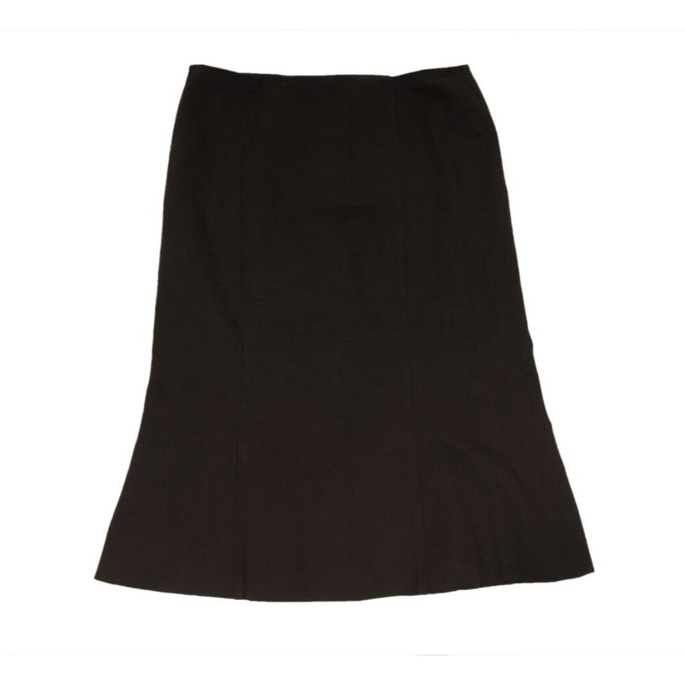 Moschino Womens Vintage Midi Skirt US 4 IT 38 Brown Wool Cotton Tulip Pencil